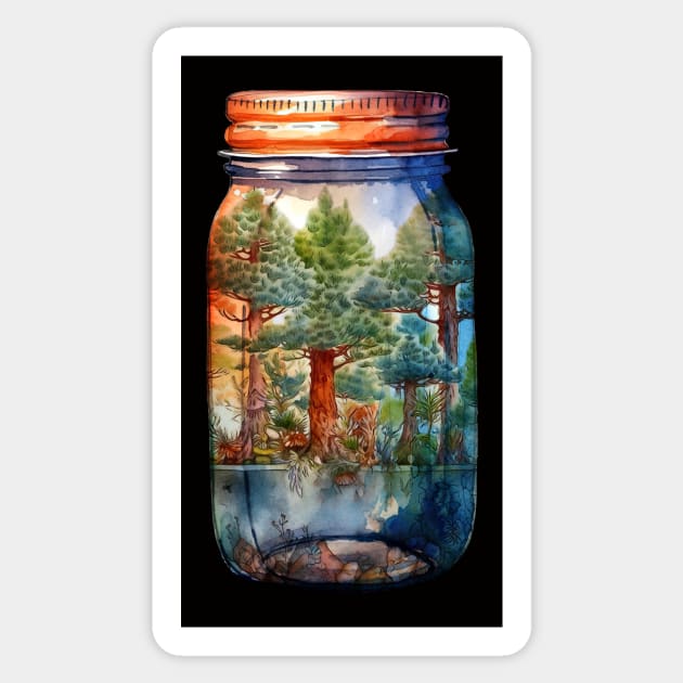 Whimsical Forest Jar Sticker by ginkelmier